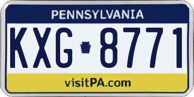PA license plate KXG8771