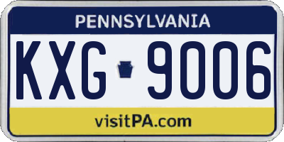 PA license plate KXG9006