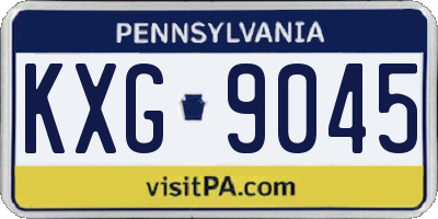 PA license plate KXG9045