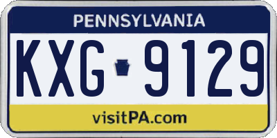 PA license plate KXG9129