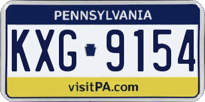 PA license plate KXG9154