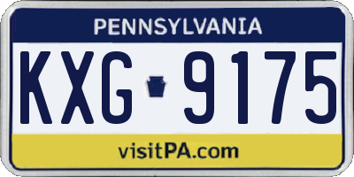 PA license plate KXG9175