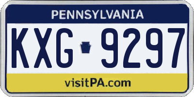 PA license plate KXG9297