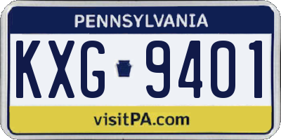 PA license plate KXG9401
