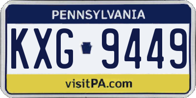 PA license plate KXG9449