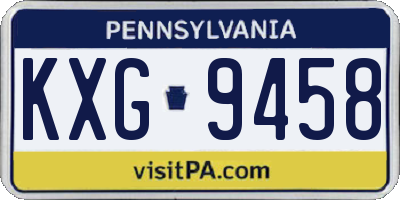 PA license plate KXG9458