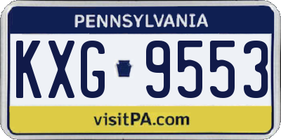 PA license plate KXG9553