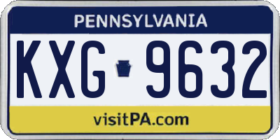 PA license plate KXG9632