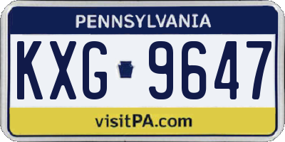 PA license plate KXG9647