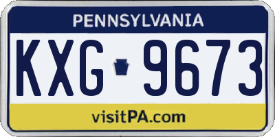 PA license plate KXG9673