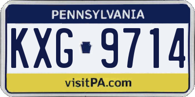 PA license plate KXG9714