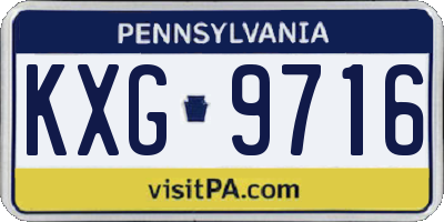 PA license plate KXG9716