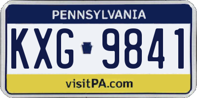 PA license plate KXG9841