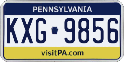 PA license plate KXG9856