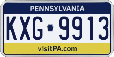 PA license plate KXG9913