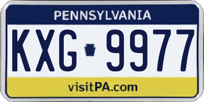 PA license plate KXG9977