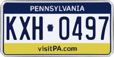 PA license plate KXH0497