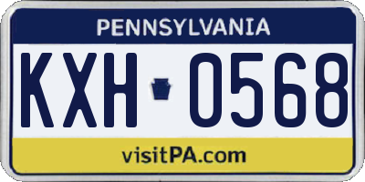 PA license plate KXH0568