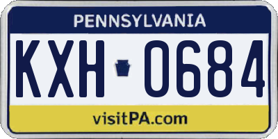 PA license plate KXH0684