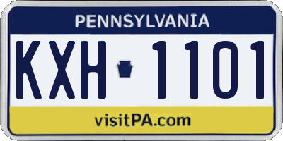 PA license plate KXH1101
