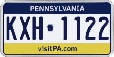PA license plate KXH1122