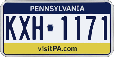 PA license plate KXH1171