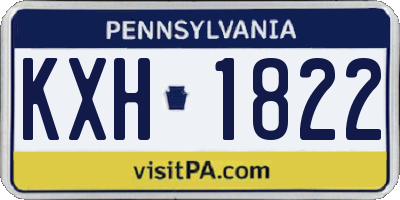 PA license plate KXH1822