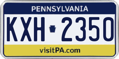 PA license plate KXH2350