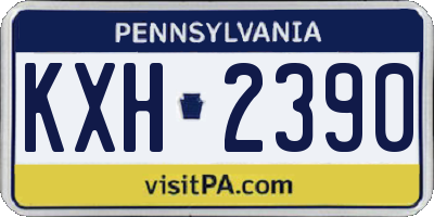 PA license plate KXH2390
