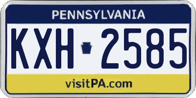 PA license plate KXH2585