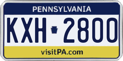 PA license plate KXH2800