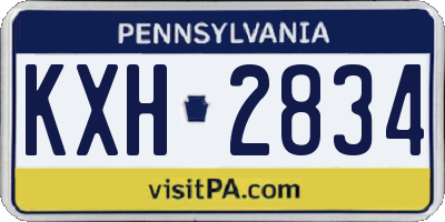 PA license plate KXH2834