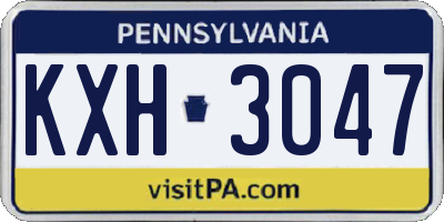 PA license plate KXH3047