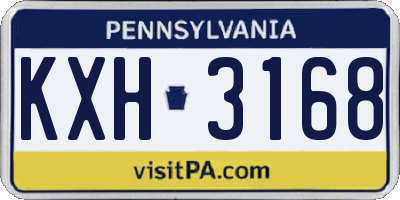 PA license plate KXH3168