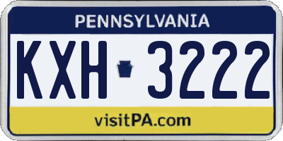 PA license plate KXH3222