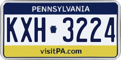 PA license plate KXH3224