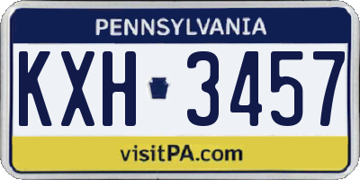 PA license plate KXH3457