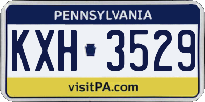 PA license plate KXH3529