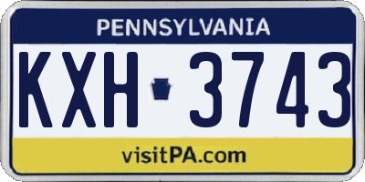 PA license plate KXH3743