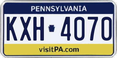 PA license plate KXH4070