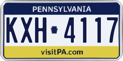 PA license plate KXH4117