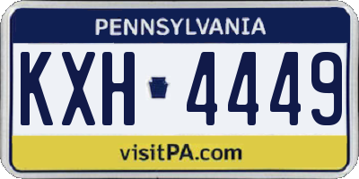 PA license plate KXH4449