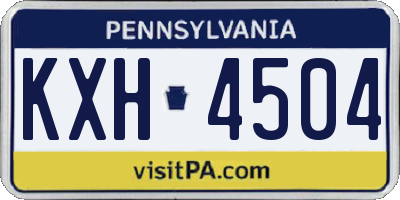 PA license plate KXH4504