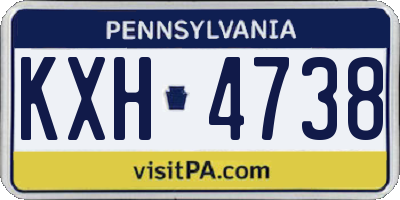 PA license plate KXH4738