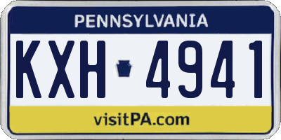 PA license plate KXH4941