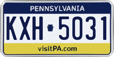 PA license plate KXH5031