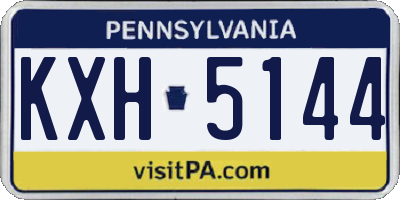 PA license plate KXH5144