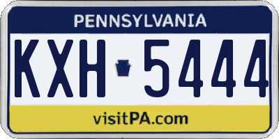 PA license plate KXH5444