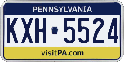 PA license plate KXH5524