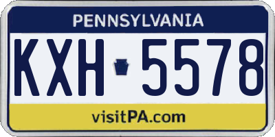 PA license plate KXH5578